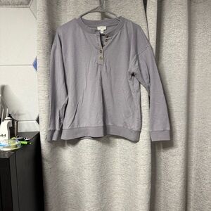 J. Jill Light Gray Henley Top